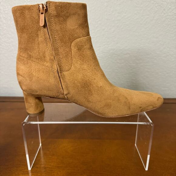 Vince Womens Hilda Low Heel Leather Suede Ankle Boots Light Fawn Tan Size 6 NWOB - Picture 4 of 10